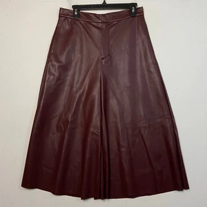 Pantalones cortos Kate by Laltramoda para mujer Gonna Burdeos imitación cuero pierna ancha nuevos con etiquetas - Imagen 1 de 15