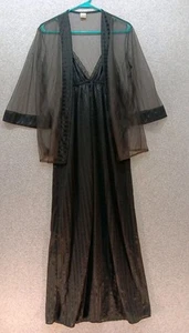 Set due pezzi lingerie pizzo nero vintage taglia media abito slip dress e cover ottime condizioni - Foto 1 di 12
