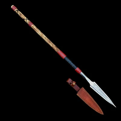 Lanza vikinga afilada hecha a mano personalizada runas lanza nórdica de acero inoxidable Foto 1 de 4