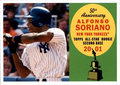 2008 Topps 50th Anniversary All Rookie Team #AR13 Alfonso Soriano - BB - Image 1 of 2