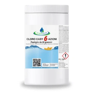 Acquaverde CLORO 6 AZIONI PASTIGLIE 20 gr MULTIFUNZIONE per ACQUA PISCINA 1 kg - Foto 1 di 6