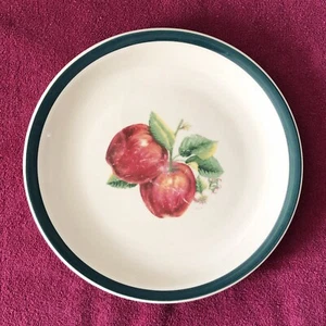 Apple Dinner Plate 10 1/4" China Pearl Casuals Stoneware White Green Red - Picture 1 of 2