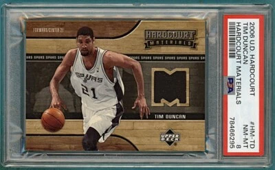 2006 UD Hardcourt Tim Duncan Hardcourt Materials Game Used #HM-TD PSA 8! POP 1! - Image 1 of 2