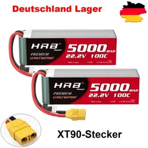 2pcs HRB 6S 5000mAh XT90 100C 22,2V LiPo Batterie für Drohne Auto Flugzeug Boat - Bild 1 von 7