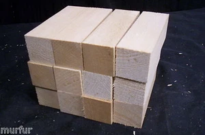 12 Piece Kiln Dry Basswood  1  1/4  x  1  1/4  x  4  Inch Wo Carving Lure Making - Picture 1 of 3