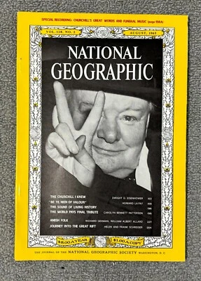 National Geographic August 1965 Churchill Great Words Record Funeral Music - Image 1 of 3
