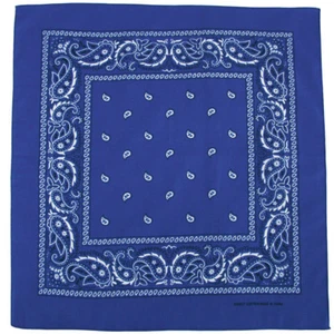 MFH Bandana Cotton Mens Bandanna Paisley Print Neck Scarf Biker Doo Royal Blue - Picture 1 of 1