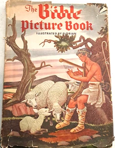 THE BIBLE PICTURE BOOK Hardcover with Dust Cover / FLORIAN Illustration 1945 - Foto 1 di 16