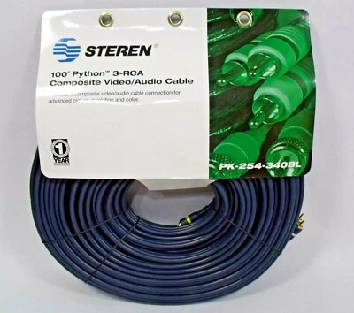 100 ft Heavy Duty 3 RCA to 3 RCA Composite Video/Audio Cable - Image 1 of 3