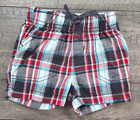 Baby Boy Jumping Beans 3 Month Elastic Waist Red & Brown Plaid Shorts