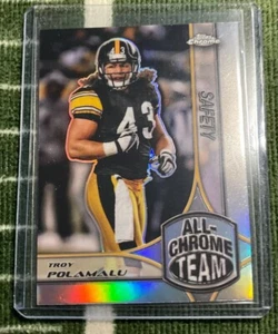 2024 TOPPS REFRACTOR CROMADO TROY POLAMALU #ACT-22 HOF STEELERS - Imagen 1 de 2