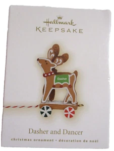 NEW HALLMARK KEEPSAKE ORNAMENT DASHER DANCER GINGERBREAD REINDEER 2009 - Picture 1 of 5