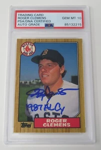 Roger Clemens RED SOX Signed Autograph 1987 Topps Tiffany Card 340 PSA 10 Auto - Picture 1 of 4