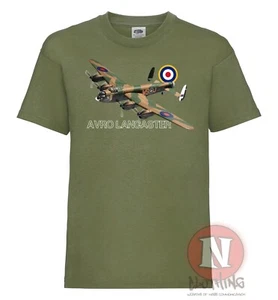 Avro Lancaster T-shirt WW2 aircraft RAF bomber plane kids tee - Picture 1 of 7