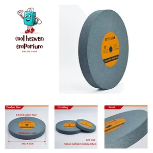 8" Bench Grinding Wheel, Green Silicon Carbide Abrasive Bench Grinding Wheel,... - Picture 1 of 7