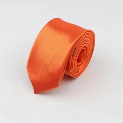 Polyester Narrow Cravat Necktie - Solid Color Slim Tie Formal Fashion Accessory - Image 1 of 4