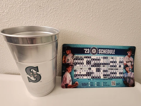 Seattle Mariners MLB 2023 Season Schedule Fridge Magnet Stadium Giveaway SGA cup Cover