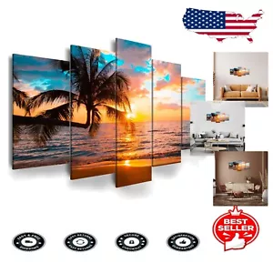 Stylish 40x20in Sunset Ocean Canvas Wall Art - Perfect Gift for Art Lovers - Picture 1 of 10