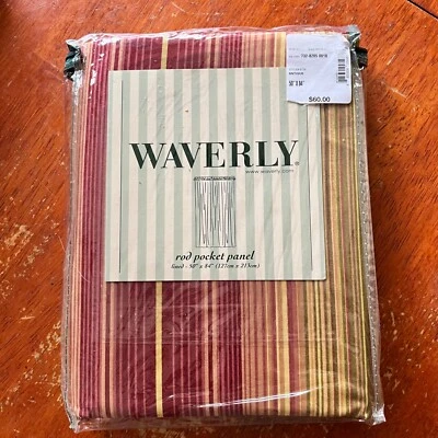 Waverly Home антикварная безмятежная полосатая карманная занавеска панель НОВАЯ НЕРАСПАКОВАННАЯ 50 x 84 дюйма - Изображение 1 из 3