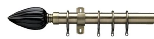 Swish 28mm Curtain Pole 300cm (10ft) Sophia Black Ceramic Spear Antique Brass - Picture 1 of 1