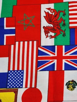 Cranston Prints Colorful Sewing Quilting Flag Fabric 1/2 Yard - Image 1 of 4