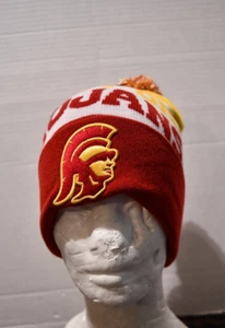 USC Trojans "USC" RED Yellow. White Fight ON pom Knit Beanie NWT Adult OSFM - Picture 1 of 5