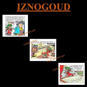 Triptyque 3 ex libris IZNOGOUD affiche BD poster Calife Vizir bande dessinée lot - Picture 1 of 1