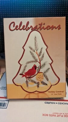 Celebration Holiday Christmas Cardinal 10" Tree Plate. Brand New!  - Image 1 of 3