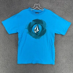 Vintage Volcom Skate Y2K Surf Circle Geometric Logo T-Shirt Size Medium Teal - Picture 1 of 8