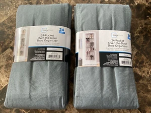 2 pack Mainstays Over The Door Shoe Organizer 24 Pockets Multi-purpose storage - Picture 1 of 3