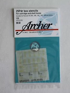 Plantillas de caja de 25 libras Archer 1/35 para cartuchos y cajas de carcasa AR35285 - Imagen 1 de 1