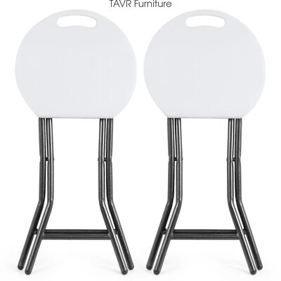 2Pack Foldable Stool 18.1inch Metal&Plastic Folding Stool ,300lbs Capacity - Image 1 of 4
