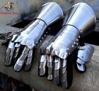 Medieval Knight Gauntlets Functional Armor Gloves Adult Leather Steel Sca Gl40