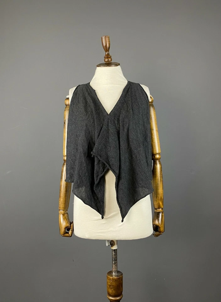 PRADA MILANO Grey Open Front Sleevless Cardigan Sweater Size 38 - Image 1 of 4