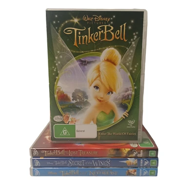 Tinker Bell (4) DVD Bundle Lot Disney Children Family Adventure Fairies Kids  - image 1 of 4