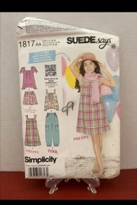 Simplicity Pattern 1817 girls blouse dress shorts pants size 8-16 New Uncut - Picture 1 of 6