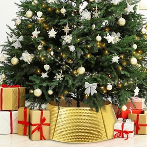 28" Christmas Tree Collar, 5-Piece Christmas Tree Base Cover, Holiday Tree Skirt - Picture 1 of 9