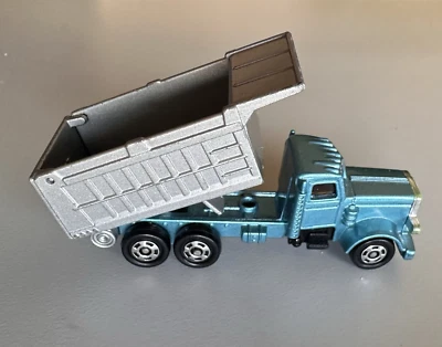 Tomica 1978 American Truck (Big Rig Dump) teal  #63 S1/98 diecast Japan - Image 1 of 4