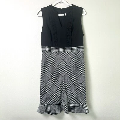 Karl Lagerfeld Paris Dress Womens Size 10 Black White Sleeveless Ruffle Hem NWOT - Image 1 of 4