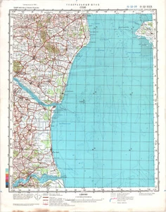 Mappa topografica militare sovietica russa - SAEBY (Danimarca), 1:200 000, ed.1989 - Foto 1 di 4