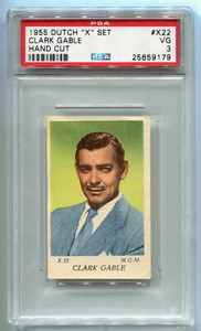 1955 Dutch Gum Film Movie Card "X" Set X22 22 Clark Gable PSA 3 Pop 1, 0 higher
