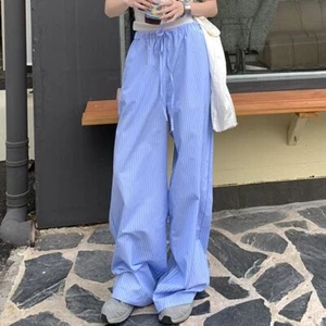 Sommer Breites Bein Hohe Taille Sommer hosen Elegant Hosen Frauen Mädchen - Bild 1 von 9
