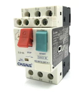CHANA Manual Motor Starter Breaker 2.5Amp-4Amp DIN Rail 2.5-4A CAV2-M Protector - Picture 1 of 7