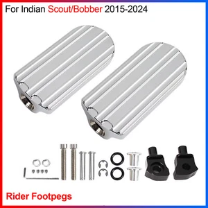 1 par de reposapiés cromados para jinete estriberas anchas para Indian Scout/Bobber 2015-2024 - Imagen 1 de 13