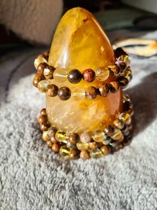 Abundance Energizing Earthy Healing Bracelet with Citrine, Bronzite, Pietersite - Picture 1 of 6