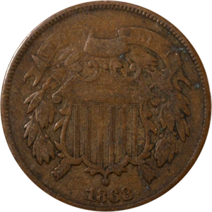 1868 Two (2) Cent Piece Great Deals From The Executive Coin Company - Picture 1 of 2
