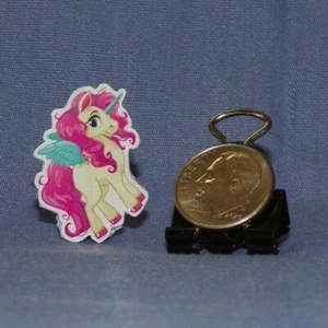 Miniature Dollhouse Pony Unicorn Horse Pegasus Figurine Toy 1.1" Tiny White Pink - Picture 1 of 1