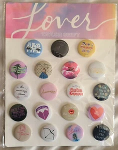 Taylor Swift Lover Album Tracklist 19 Buttons Pin Set Button Pins - Picture 1 of 3