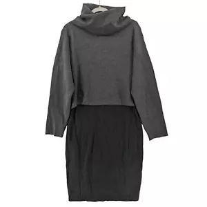 Taylor Pullover Kleid XL anthrazit schwarz grau Lagenlook Etui Mock Rollkragen - Bild 1 von 10