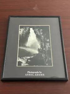 Vintage Ansel Adams Nevada Falls Print in 8in by 10in Black Frame - Picture 1 of 4